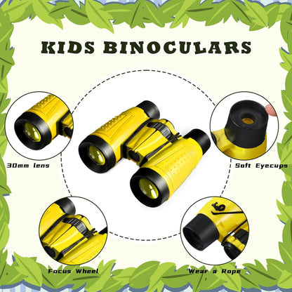 Libima 24 Pcs Binoculars Bulk Educational Compact Binoculars with Neck String Telescope for Learning Bird Watching Camping Hiking Travel Safaris Birthday Gifts(Green)