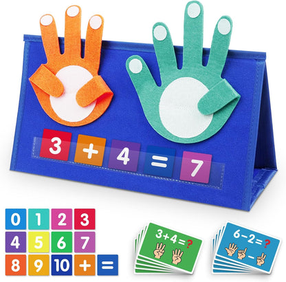 Auchq Preschool Learning Toys for Toddlers 3 4 5 Years Old, Montessori Educational Math Manipulates Number Counting Blocks for Kids, Finger Counting Math Desktop Toy for Boys Girls Birthday Gifts.