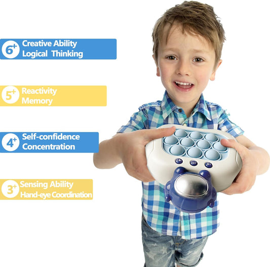 Intoypad Pop The Target! Handheld Speed Push Game Machine: A Fun Multiplayer Game for Family. Sensory Fidget Toy Christmas Toys Gifts for 6 7 8 9 10 11 12 Years Old Kids Road Trip Car Games Light Blue