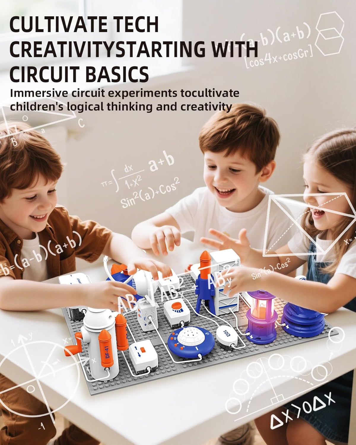 Science STEM Kits for Kids, Electronics Exploration Kit, 66 Pcs DIY Circuit Parts, Over 1200 Projects, STEM Educational Toy Gifts for Kids Boys Girls Ages 3 4 5 6 7 8 9 10 11 12, Color Project Manual