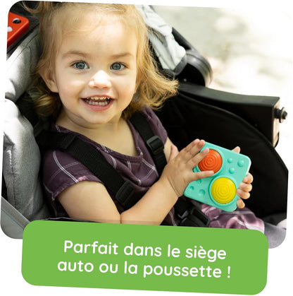 Fat Brain Toys PlayTab Essentials, Modular Sensory Activity Board, Busy Board for Toddlers and Babies Ages 12 Months+