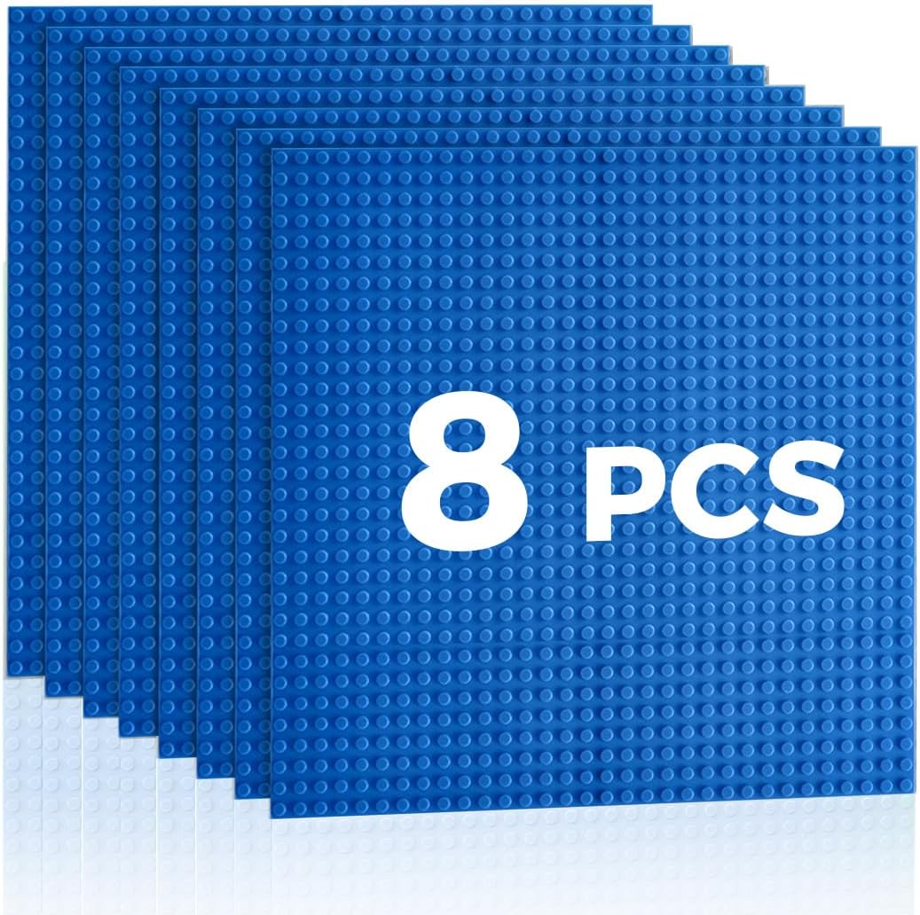 Classic Baseplates Building Plates-10" x 10" Building Boards,100% Compatible with All Major Brands and Activity Table, Creative Platforms Mats for Toy Bricks (Sand, 8 Pack)