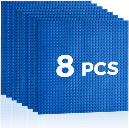 Classic Baseplates Building Plates-10" x 10" Building Boards,100% Compatible with All Major Brands and Activity Table, Creative Platforms Mats for Toy Bricks (Sand, 8 Pack)