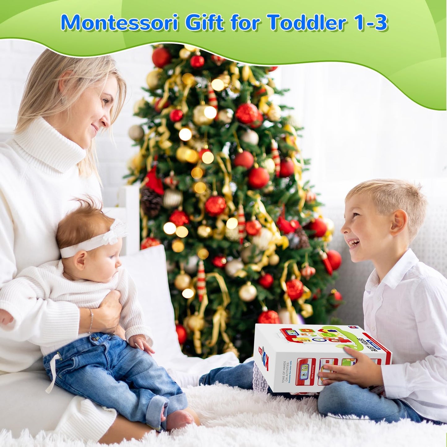 MFEESYOB Montessori Toys for 1 Year Old Boy Girl, Musical Montessori Busy Board for 12-18 Month Age, Educational Montessori Toy for Toddlers 1-3, Birthday Gift for 1+ Year Old Boy Girl