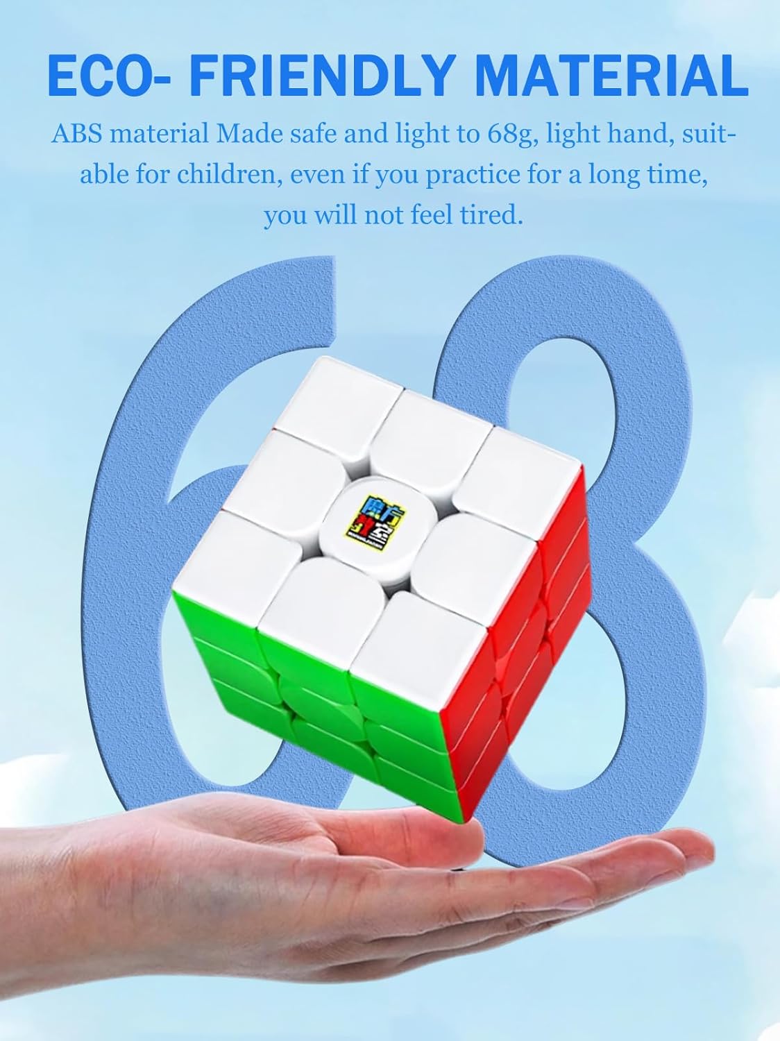 CFMOUR Speed Cube 3x3x3 - Moyu Meilong 3C, Stickerless Magic Cube 3x3, Fast Smooth Turning Vivid Colour 3D Puzzle Brain Toy Travel Games, Turns Quicker Than Original