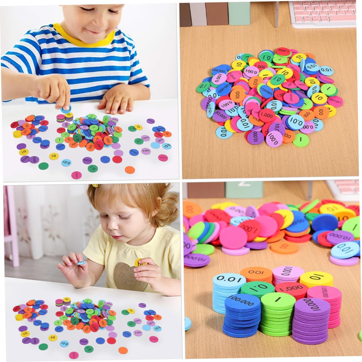 200pcs Eva Number Discs for Boys and Girls Educational Place Value Manipulatives Cognitive Development Teaching Supplies for Home and Classroom Learning Activities