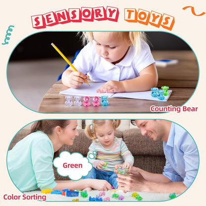 HAPTIME 240 Pcs Valentines Bears, Mini Resin Animals, Cute Trinkets, Counting Bears,Small Figures for Kids, Tiny Toys, Miniature Figurines, Resin Animals to Hide, Teddy Bears Bulk