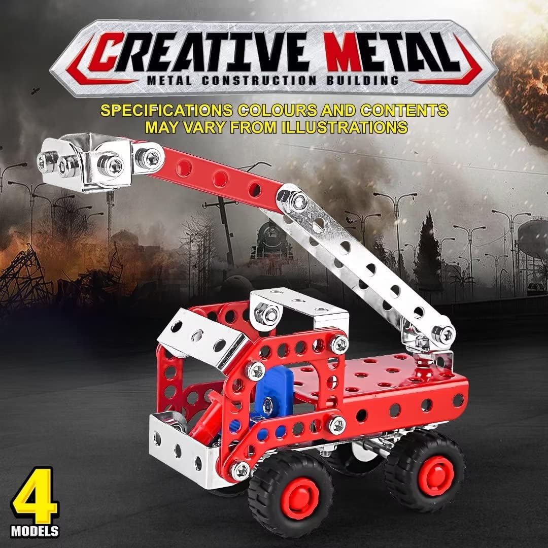 Ferthor Fun 7 in 1 STEM Toys,Creative Set for Boys Age 8-12,Learning Engineering Kids Building Blocks Model Kits,Metal Construction Toys for Kids 8 9 10 11 12+ Year Old(180PCS No Motor)