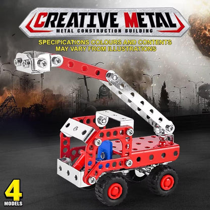 Ferthor Fun 7 in 1 STEM Toys,Creative Set for Boys Age 8-12,Learning Engineering Kids Building Blocks Model Kits,Metal Construction Toys for Kids 8 9 10 11 12+ Year Old(180PCS No Motor)