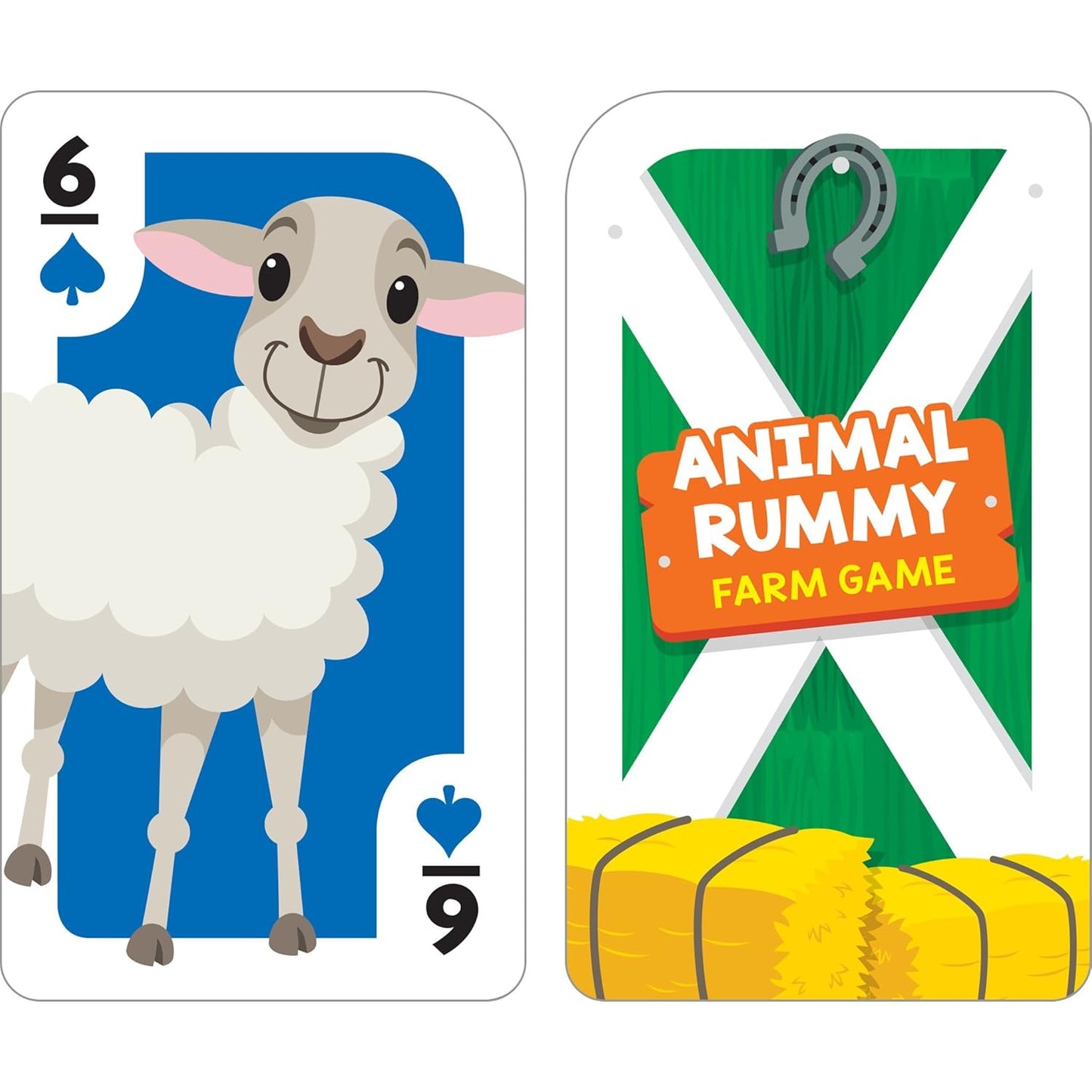 School Zone Farm Animal Rummy Card Game: 56 Game Cards, Preschool, Kindergarten, Counting, Matching, Numbers, and More