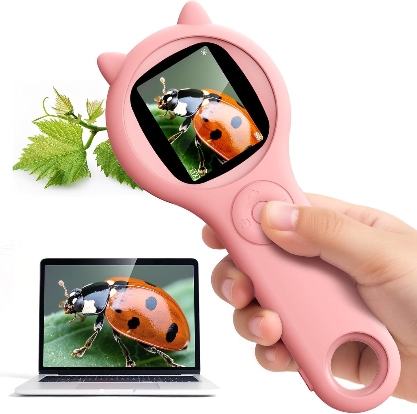 Microscope for Kids - Electronic Handheld Magnifying Glass for Children-STEM Outdoor Science Kit for Summer Travel & Camping Toy,Birthday Gifts Toys for 5-8 9-12 Year Old Girls（Purple）