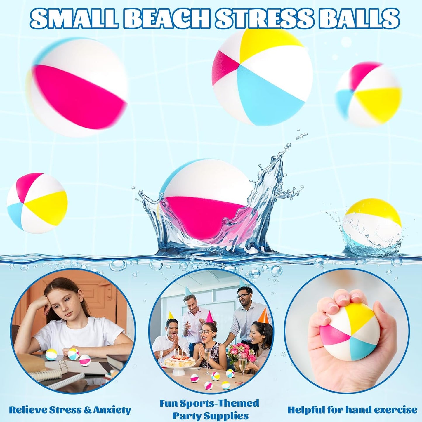 60 Pcs Globe Squeeze Balls Bulk,2.5 inch Earth Stress Relief Balls,Soft Foam Stress Ball Toy for Finger Exercise, Foam Squeezable Balls Classroom School Office Party Favors