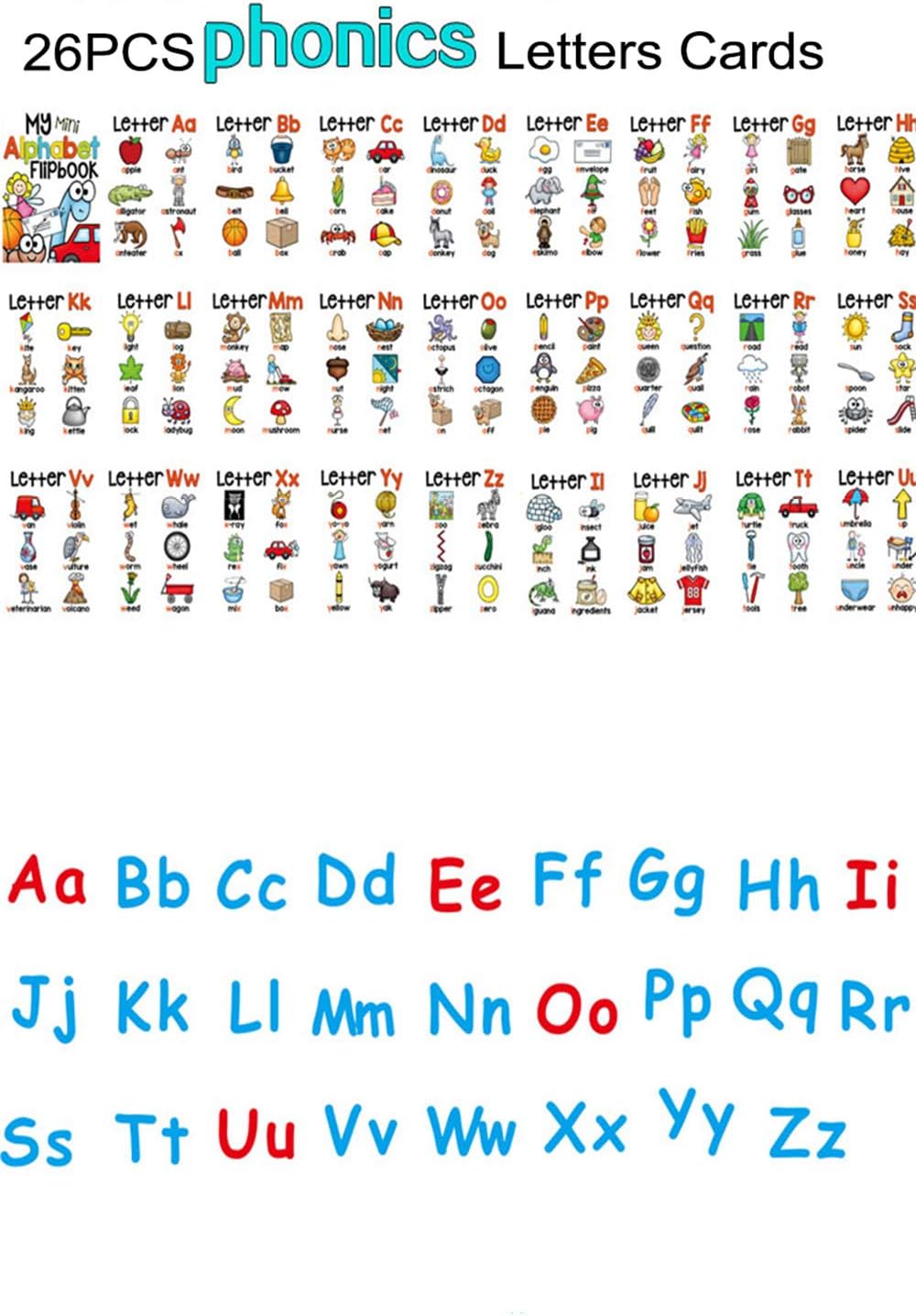 26PCS/Set ABC English Alphabet 26 Letters Child Flash Cards Baby Learning Toys Kids Gift Pre-Kindergarten