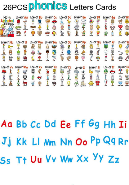 26PCS/Set ABC English Alphabet 26 Letters Child Flash Cards Baby Learning Toys Kids Gift Pre-Kindergarten