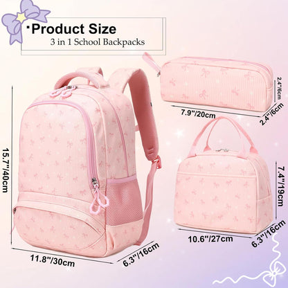 Girls Backpack for Elementary Unicorn Backpack Kids Backpack School Bookbag for Girls 3 in 1 Set Back to School