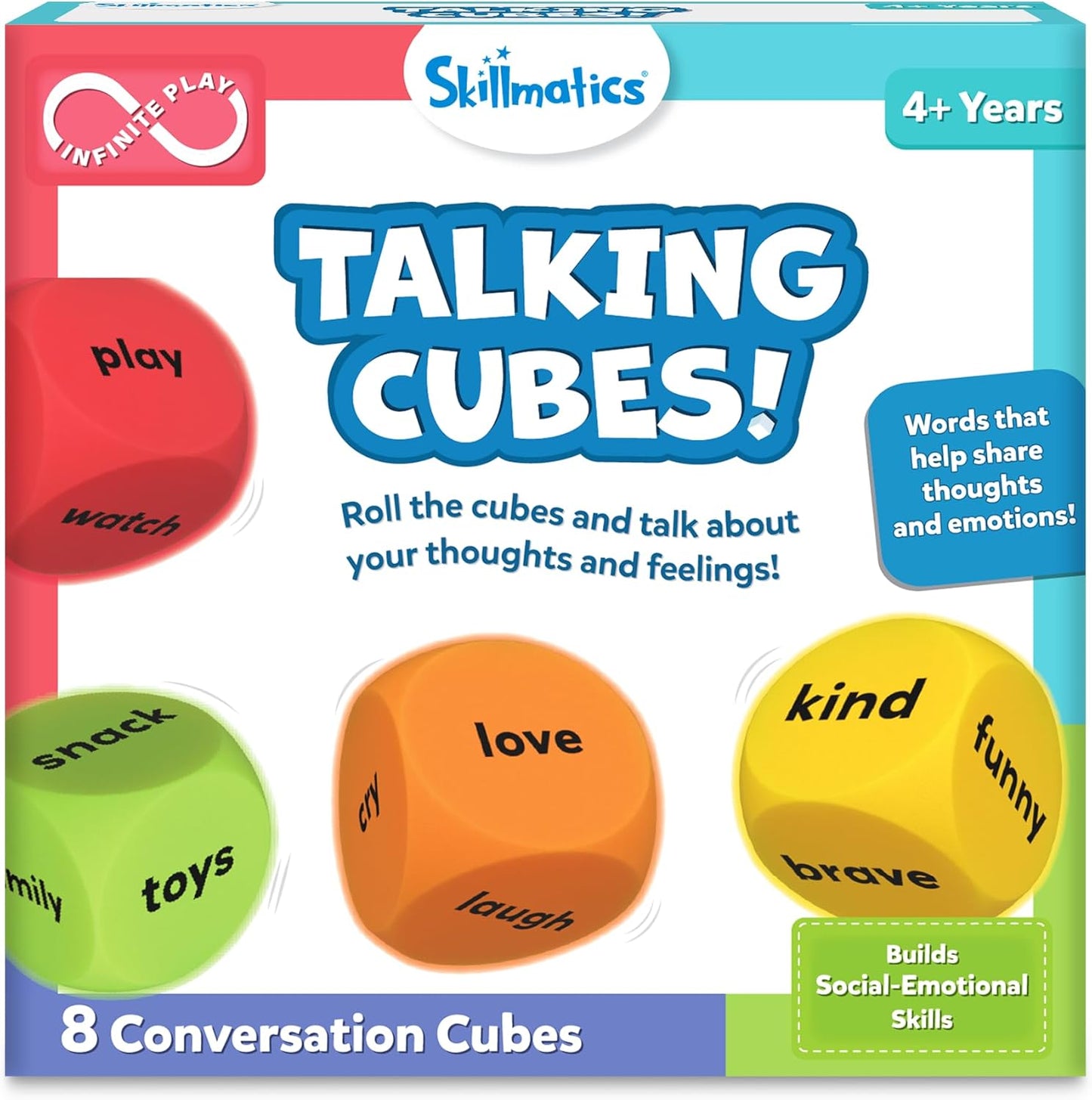 Skillmatics Conversation Cubes for Kids - 8 Foam Cubes for Social-Emotional Learning, Classroom & Back-to-School Supplies, Teacher Resources, Autism Tools, Gifts for Ages 4, 5, 6, 7 and Up