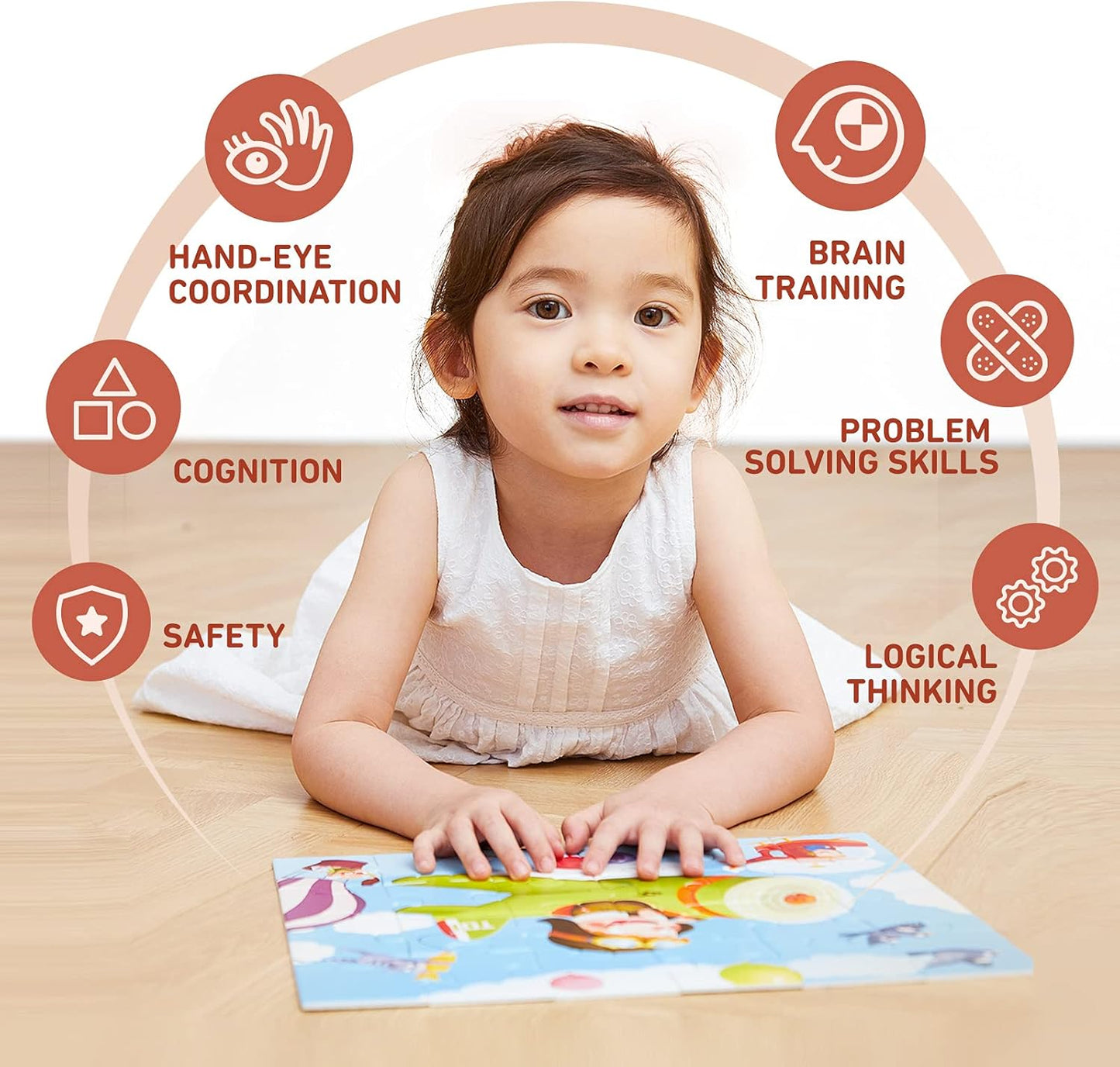 TOI Leveled Puzzles for Kids Aged 2.5 and Up, Toddler Puzzle Preschool Learning Jigsaw Puzzles, Large Pieces Educational Game for Boys Girls, Classic Education Step 2
