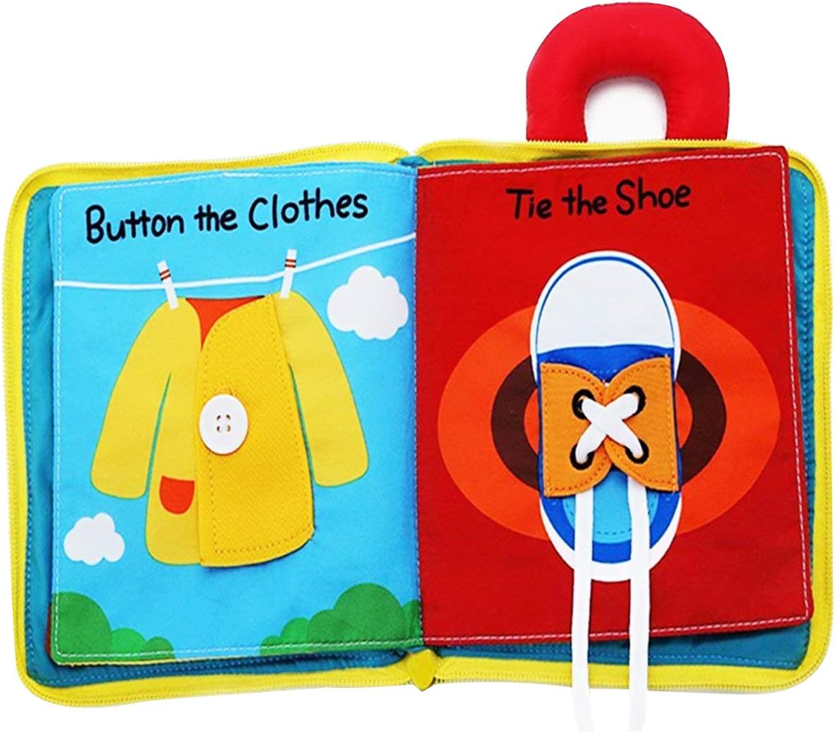 beiens My Quiet Books - Soft Activity Books for Babies, Toddler Learning Sensory Story Book, Life Skill Education & Identify 3D Cloth Books for Infants, Non Toxic Boys and Girls Soft Toys