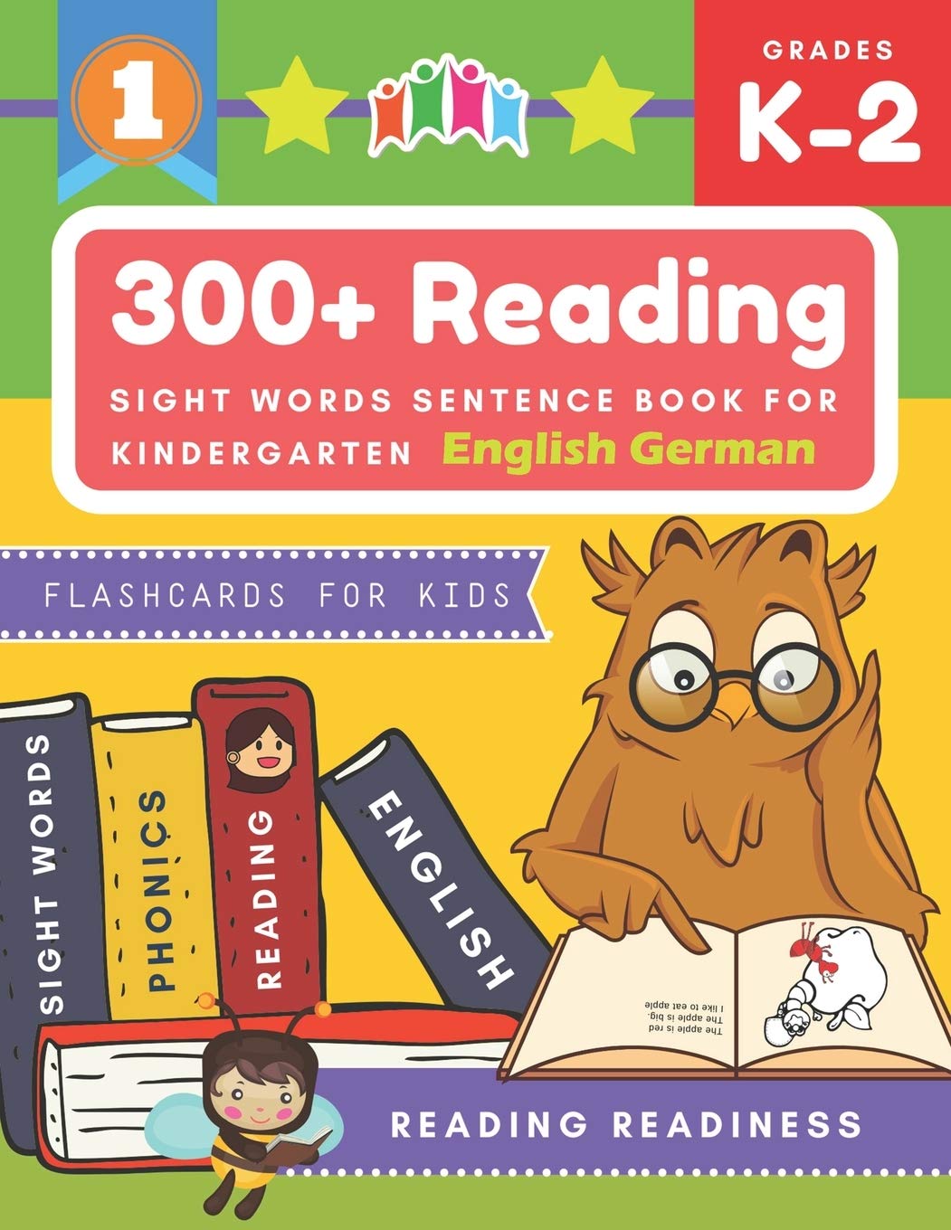 300+ Reading Sight Words Sentence Book for Kindergarten English German Flashcards for Kids: I Can Read several short sentences building games plus ... reading good first teaching for all children
