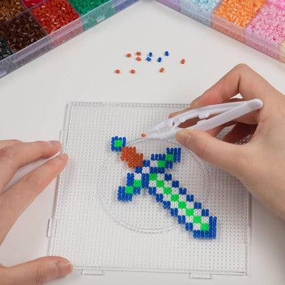 ZLLBTMO 48-Color Fuse Beads Kit - 2.6mm Mini Small Iron Beads Melting Beads for Kids DIY Pixel Art & 3D Crafts - Creative Handmade Gift Set