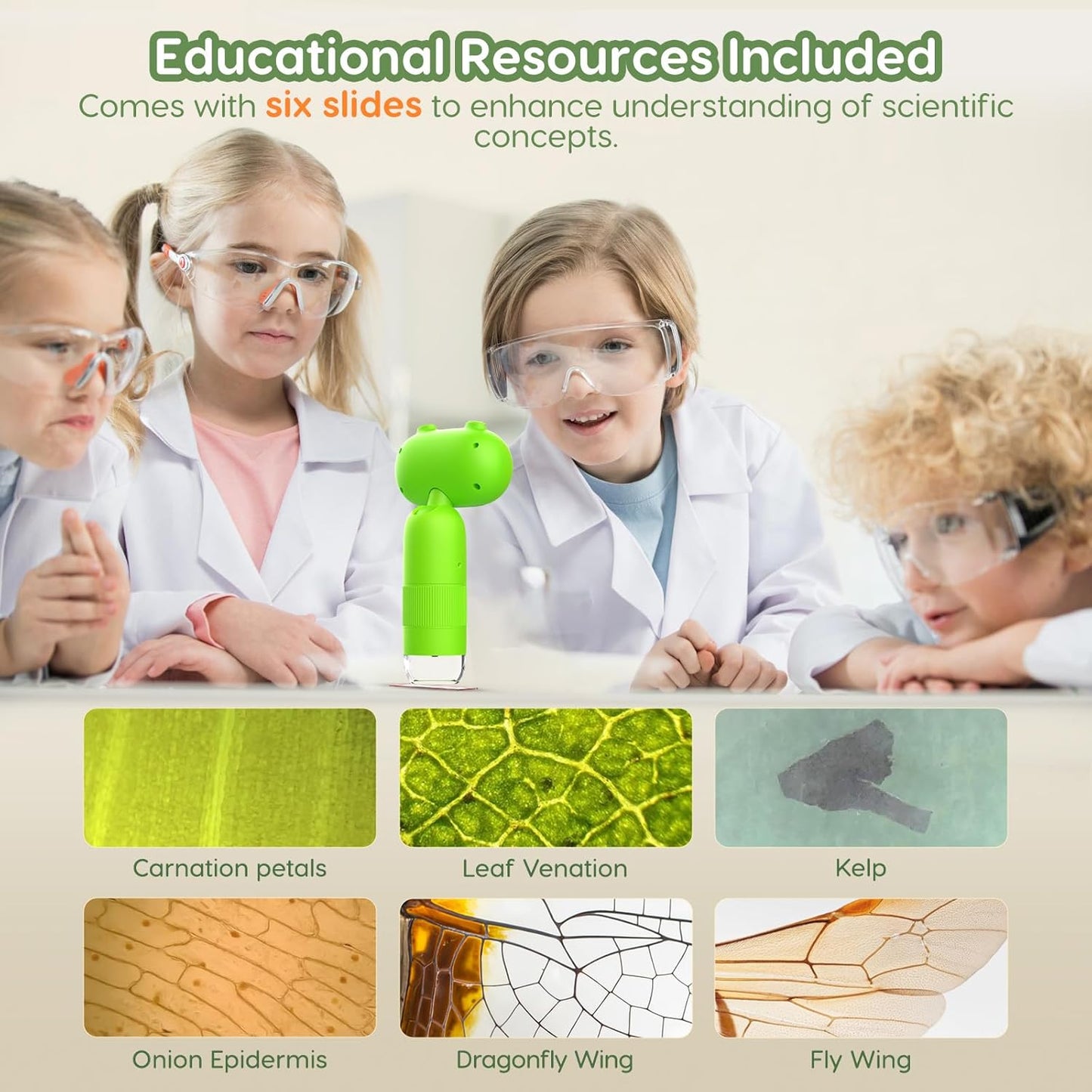 Hayve Handheld Digital Microscope for Kids 1000X,16MP Portable Pocket Microscope with 2inch IPS Screen,1080P Coin Magnifier for Collectors with 8 LEDs, PC View, 8GB
