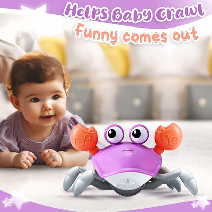 Crawling Crab Gear Set Toy - Tummy Time Musical Crab Toys Stacking & Building Blocks Educational STEM Game for Toddlers & Kids 3-5, 1 2 3 Yr Old Birthday Gift Christmas Stuff for 0-36 Month Boys Girls