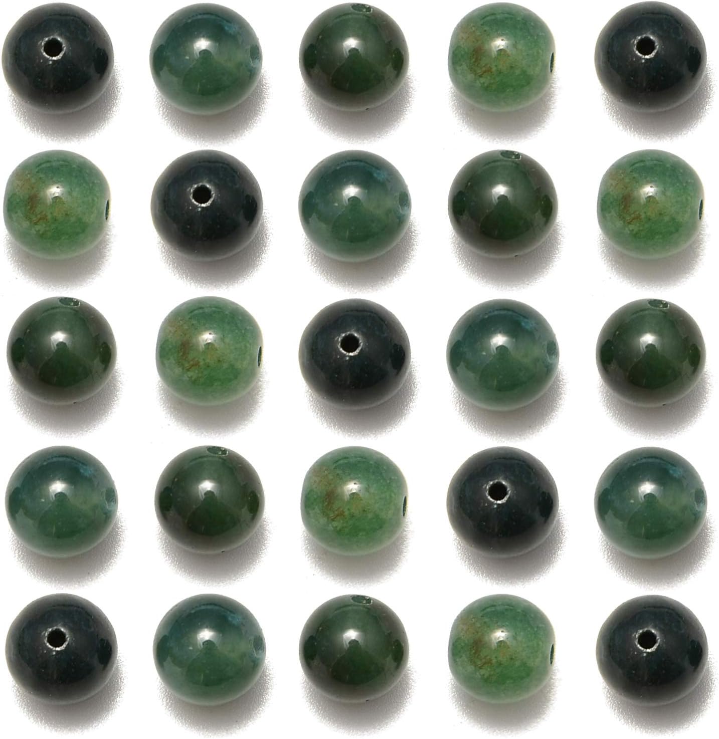 NCB 100pcs Original Natural Stone Beads Gemstone Round Loose Beads 6mm 8mm 10mm (Blue Aventurine, 6mm 100Beads) - Colors B