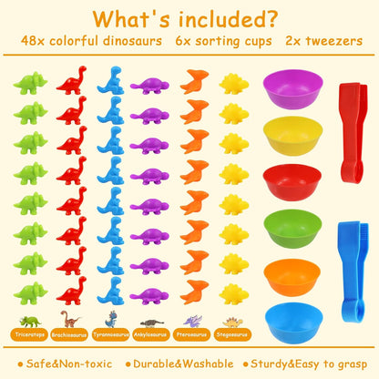 RAEQKS Counting Sorting Toys Matching Stacking Toys with Bowls Preschool Learning Activities Educational Sensory Game Montessori STEM Toy Daycare Sets Animals Gifts for Toddlers Kids Boys Girls