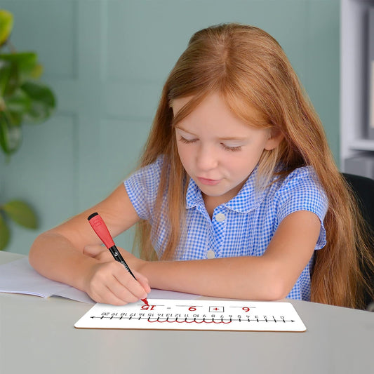 SCRIBBLEDO Negative Number Line Board 4”x12” Inch Lapboard Double Sided White Board Featuring -10 Through +10 Number Line & 0-20 Dry Erase Students Desk Whiteboard Math Manipulatives