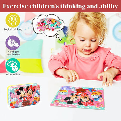 MZZOTOY Puzzles for Kids Ages 4-8, 60 Piece Puzzles for Kids Ages 3-5 in a Metal Box Girls and Boys Learning Educational Jigsaw Puzzle Toys Gifts