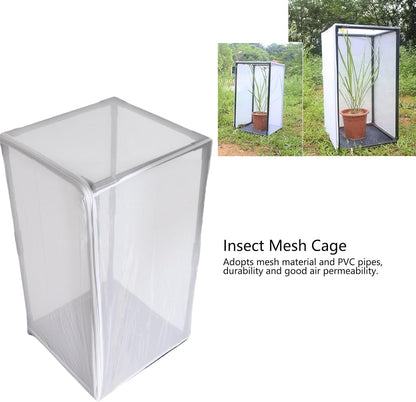 Butterfly Habitat Breeding Mesh Cage with Sturdy PVC Frame Ventilated Net Anti Predator Protection Portable Handle for Rearing Observation Greenhouse Accessory