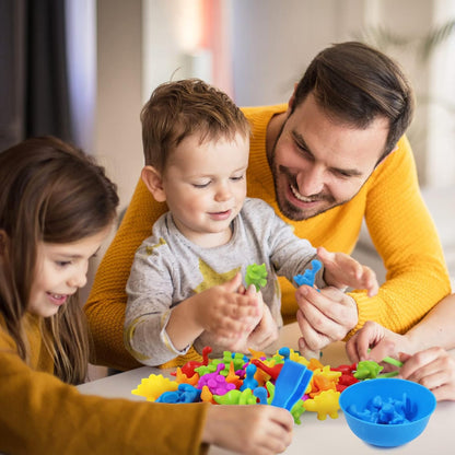 RAEQKS Counting Sorting Toys Matching Stacking Toys with Bowls Preschool Learning Activities Educational Sensory Game Montessori STEM Toy Daycare Sets Animals Gifts for Toddlers Kids Boys Girls