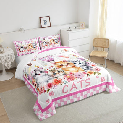 Castle Fairy Drum Kit Comforter Set,Musical Instruments Bedding Set for Kids Girls Women,Adults Rock Music Comforter,Neon Lighting Quilted Duvet Set Bedroom Collection Twin Size 2Pcs