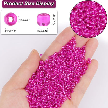 10100 Pcs Size 11/0 Glass Seed Beads, 2 mm Dark Green Small Mini Spacer Loose Pony Beads for Jewelry Making and DIY Crafts - Colors A