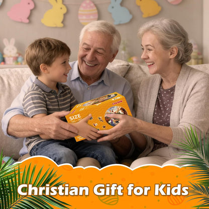 Christian Bible Jigsaw Puzzle for Kids, 70 Piece Jesus Floor Puzzle for Kids, Jesus’ Triumphal Entry Puzzle Educational Toy for Sunday School, Holy Week, Palm Sunday – Gift for Boys & Girls Ages 3-8