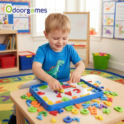 Magnetic Tray – Magnetic Whiteboard for Kids with Dry Erase Surface, Stackable Magnetic Dry Erase Activity Tray（Cyan）
