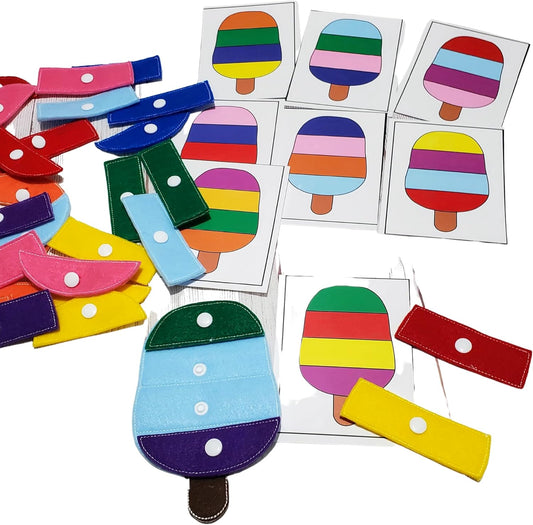 Color and Size Sequencing Match The Colors on The Cards Busy Bag Game for Toddlers - # 240