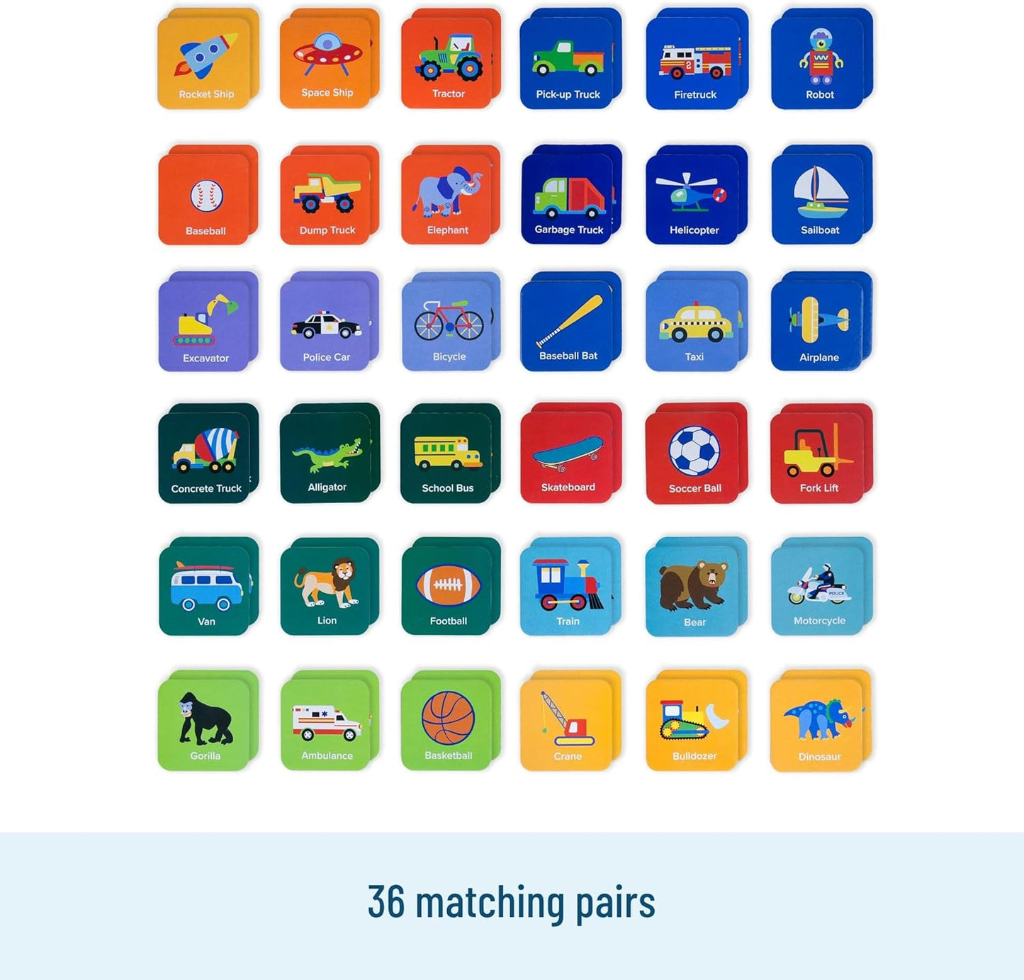 Wildkin Memory Matching Game – 18 Educational Pairs for Toddlers & Preschool - Enchanted