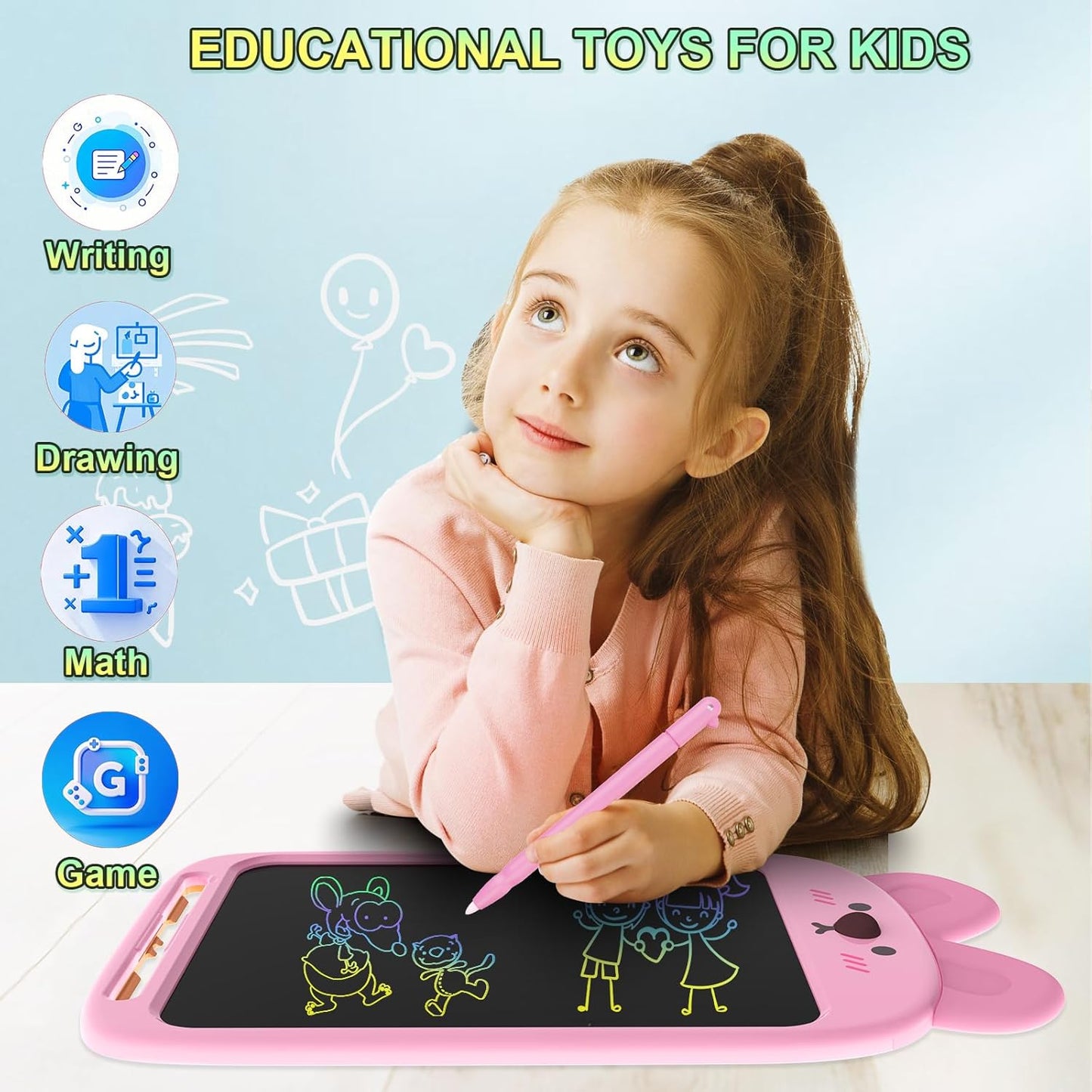 10 Inch LCD Writing Tablet, Erasable Doodle Board Toy, Cute Lion Drawing Pad for Kids Ages 2-6 - Educational Christmas Birthday Gift (Lion)