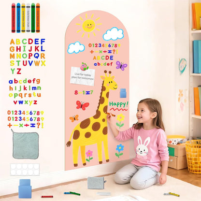 8 PCS Magnetic Wall Decals for Kids Magnetic Chalkboard Peel and Stick Magnet Sheets Board Sticker Tangram Puzzle Self Adhesive Contact Paper Dry Erase Blackboard for Playroom Homeschool 15.7"x10.4"