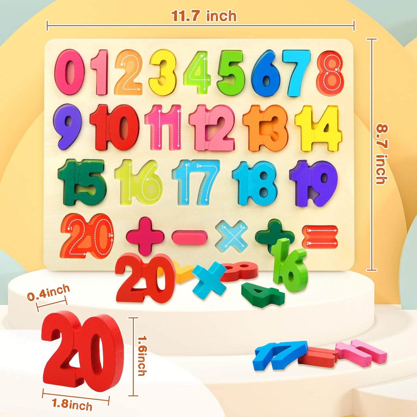 Shape Puzzles Wooden Puzzles for Toddlers, Peg Puzzle Educational Shape Sorter Toys Wooden Shape Board Puzzles, Preschool Learning Educational Toy for Baby Girls Boys