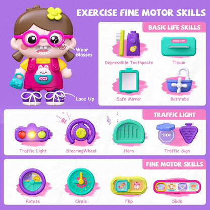 Montessori Busy Board Toys for 1 Year Old Boy, 1 Year Old Boy Birthday Gift, 54-in-1 English & Spanish Baby Busy Board Montessori Toys, Ideals 1st Birthday Gifts Boy, 1 Year Old Boy Toys Gifts