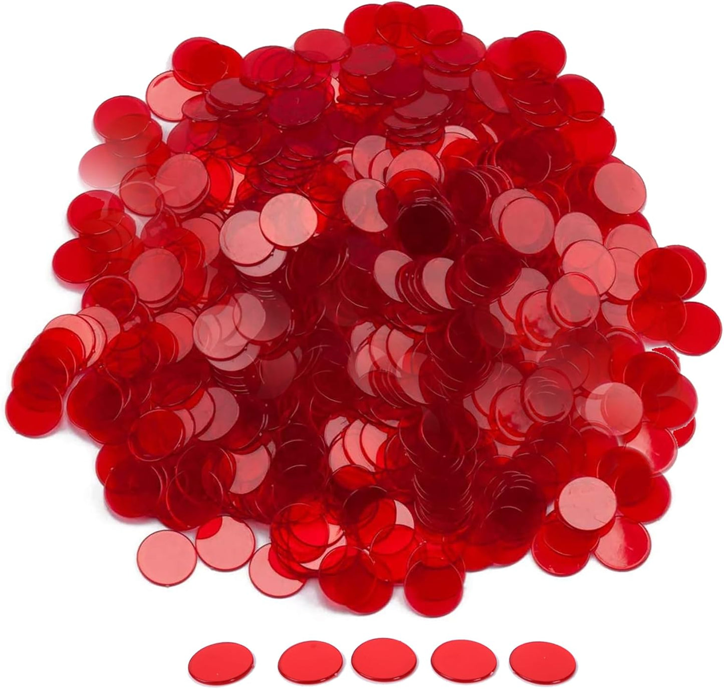 GSE Games & Sports Expert Blue Bingo Chips, 500 Pieces 3/4-Inch High-Contrast Transparent Counting Chips for Bingo Games, Parties