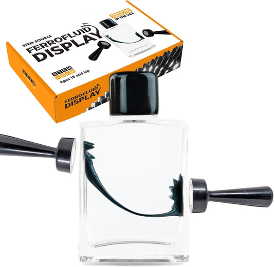 Ferrofluid Magnetic Display – Science Education Magnetism Kit – Interactive Liquid Metal Physics Demonstration – Executive Desk Décor with Neodymium Magnets – STEM Learning Tool