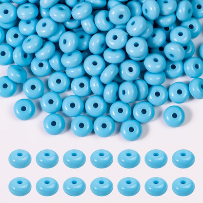500PCS 8mm Acrylic Lentil Beads, White Abacus Beads Loose Beads for Crafts, Acrylic Spacer Beads for Jewelry Bracelet Necklace Making, Beads for Pens Charms Crafts, Small
