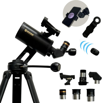 SpectrumOI Telescope for Adults and Kids, 70mm Maksutov Telescope for Adults Astronomy, Telescope for Kids 8-12 Telescopio for Astronomical Exploration and Kids' Fascination with Astronomy,AZ Mount