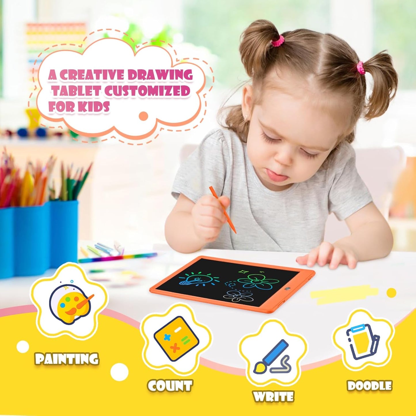 EooCoo Toddler Boy Toys, Kids Gifts, 10 Inch LCD Writing Tablet, Drawing Pad, No Mess Coloring Books for Kids, Travel Games, Gifts for Boys 4-6, Educational Toys for 3 4 5 6 7 Years Old Boys and Girls