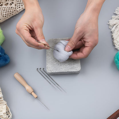 Amylove 4 Pcs Needle Felting Pad Needled Felting Mat Wool Supplies Thick Firm Base Woolen Block for Beginners Crochet Knitting Projects Kit Tool, Gray (8 x 10 x 1 Inch)