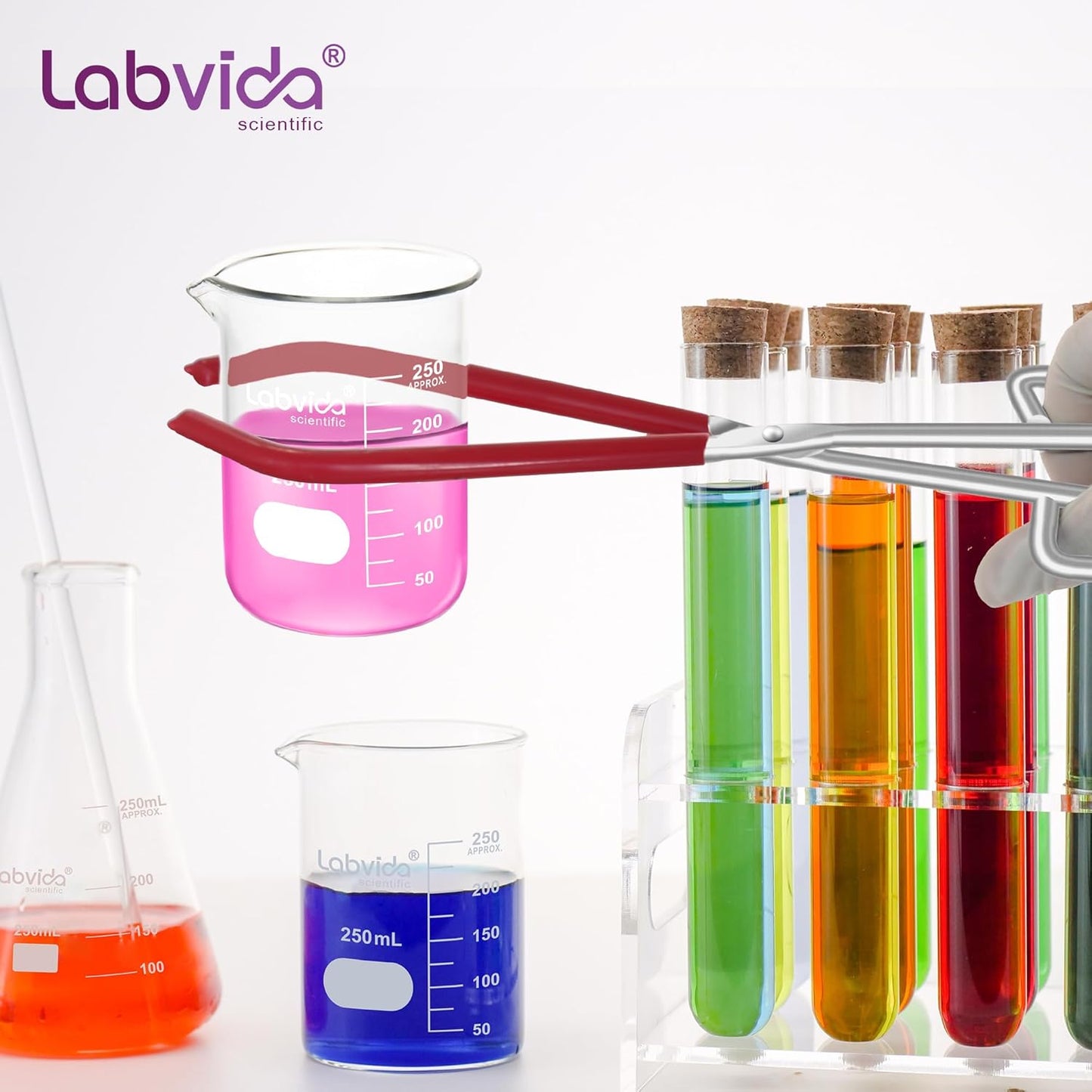 12pcs 50ml Upgrated Thick Glass Beakers, Shot Glass Beaker set, 3.3 Boro Griffin Low Form, Double Scale, LVA003