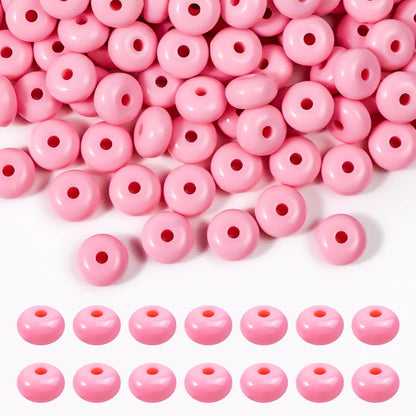 500PCS 8mm Acrylic Lentil Beads, White Abacus Beads Loose Beads for Crafts, Acrylic Spacer Beads for Jewelry Bracelet Necklace Making, Beads for Pens Charms Crafts, Small